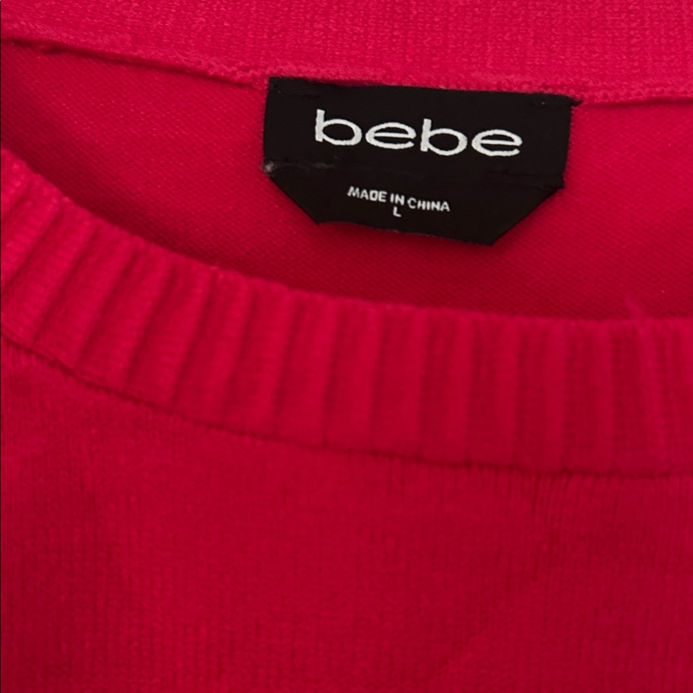 Bebe Vibrant pink Knit sweater NWT size L - Picture 2 of 3
